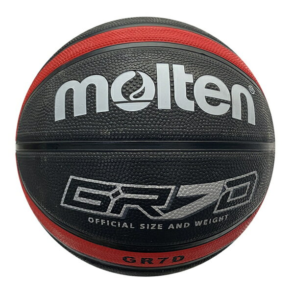 Molten [BGR7D-RBK] 籃球 7號 男子 室外 大學 橡膠 深溝 12片貼 彈力 韌性 抓感 黑紅
