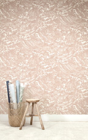 粉色波浪紋日式和風壁紙quercus Co 澳大利亞進口壁紙the Suketchi Collection Tempest Taiko Pink Wptem 1 壁紙屋本舖 Rakuten樂天市場