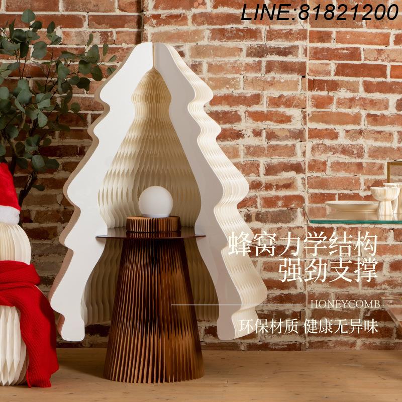 免運 公司貨 聖誕用品 交換禮物 圣誕樹折疊發光商場新年裝飾桌面客廳擺件家居飾品櫥窗道具 快速出貨 聖誕D