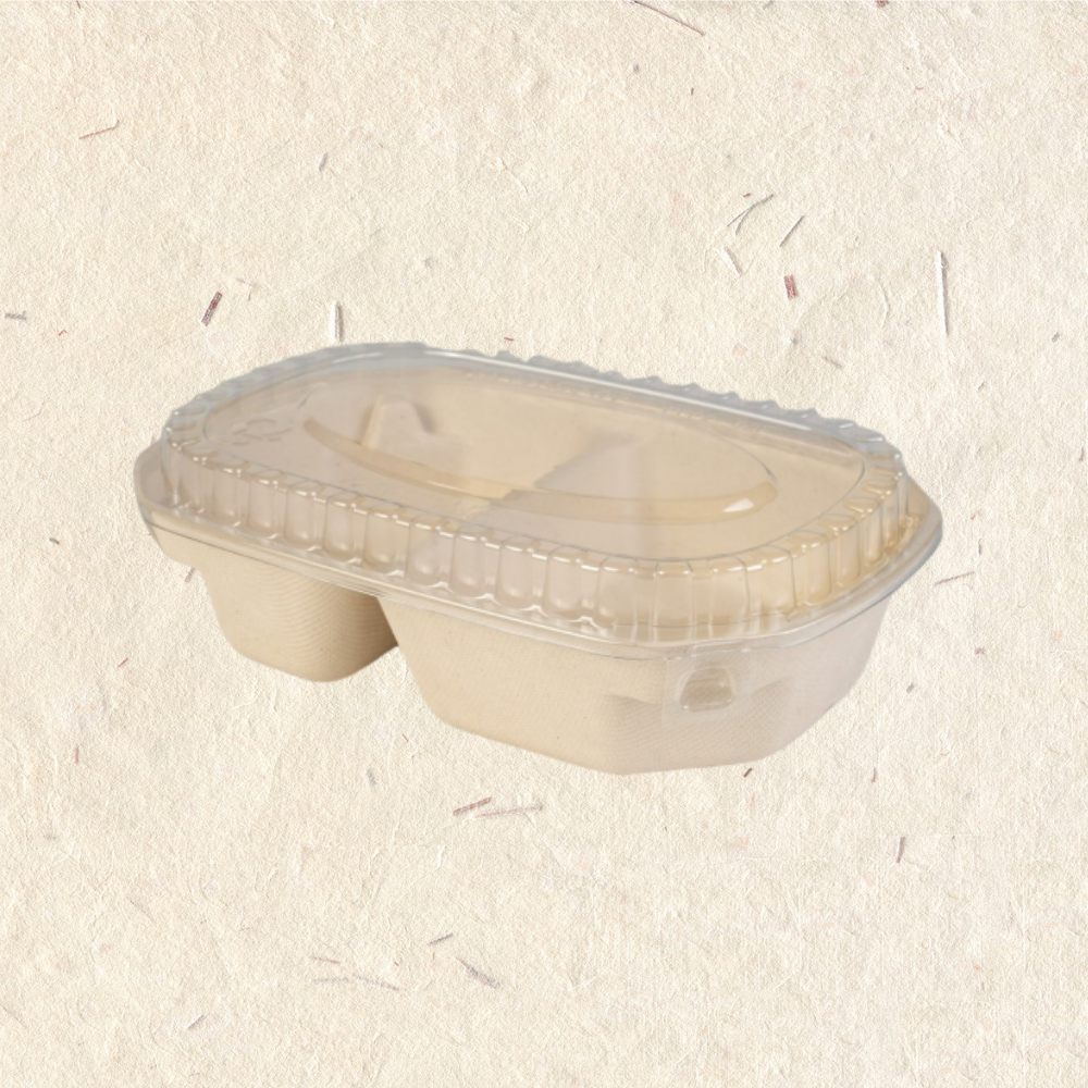 RELOCKS RFR2-01 PET蓋 二格紙塑餐盒 正方形餐盒 黑色塑膠餐盒 可微波餐盒 外帶餐盒 一次性餐盒 免洗餐具  環保餐盒 RFR2 1