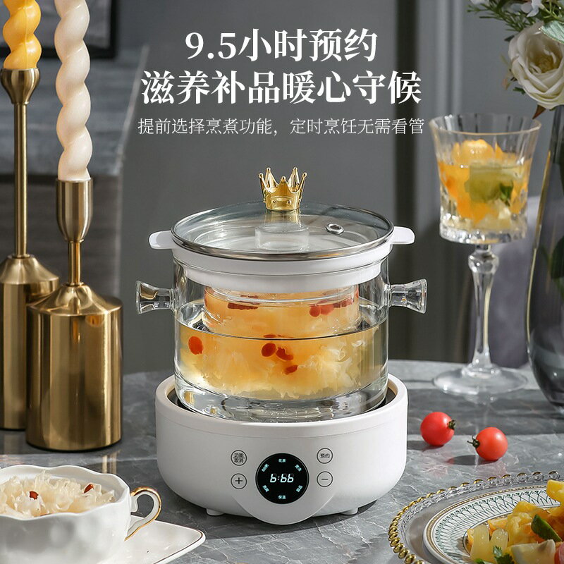 出口110V美規全自動養生壺玻璃花茶壺分體隔水燉盅辦公室煮花茶器