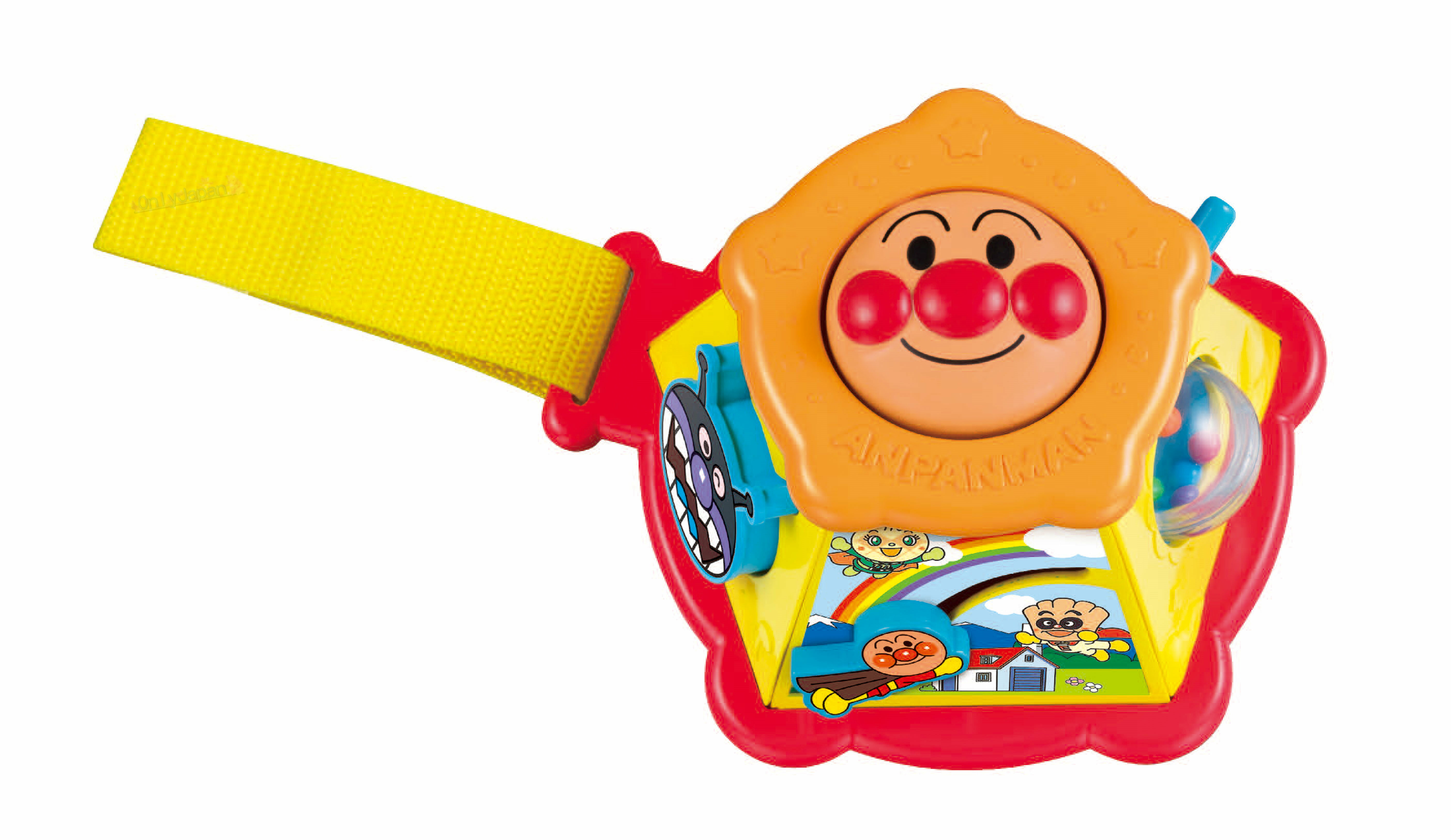 真愛日本 Anpanman 麵包超人 迷你六面手遊玩具 嬰兒 車用 推車 方向盤 玩具 攜帶式 開車 手推車