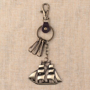 帆船合金兩用鑰匙扣一帆風順鑰匙環鑰匙圈復古創意