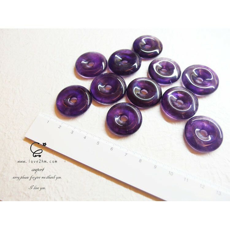 紫晶平安扣 A-U48913/紫水晶 /水晶飾品/ [晶晶工坊-love2hm]