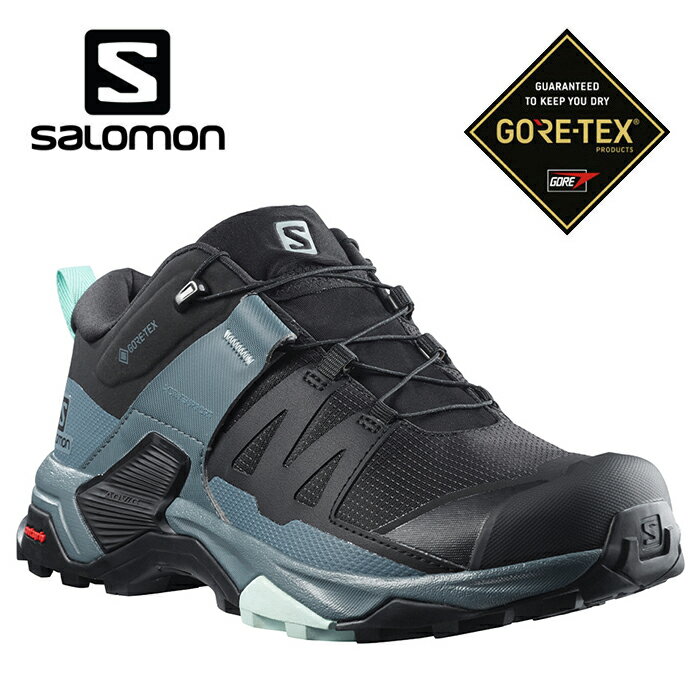 【滿2件再95折】【毒】Salomon 所羅門 X ULTRA 4 GTX 女 低筒登山鞋 Gore-Tex 黑/暴綠/乳白藍綠 L41289600