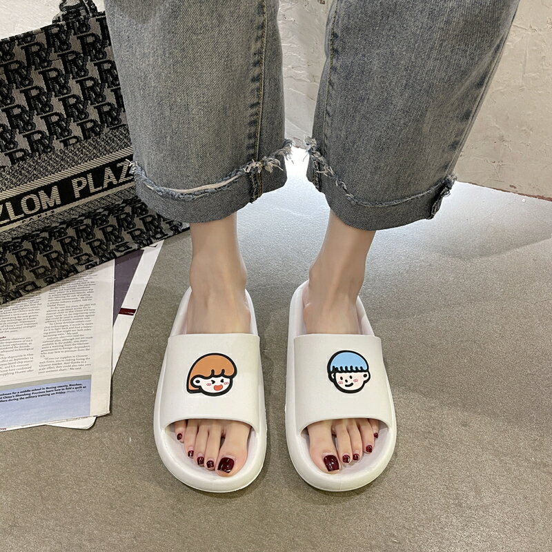 小清新外穿女拖鞋2021夏季韓版厚底踩屎感一字涼拖孕婦防滑拖