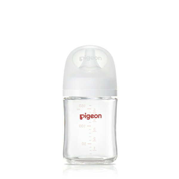 【愛吾兒】貝親Pigeon 第三代母乳實感寬口玻璃奶瓶160ml-純淨白(SS奶嘴)