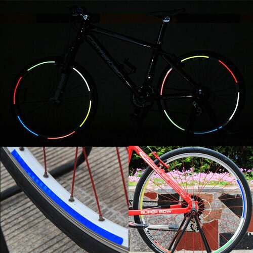 自行車輪反光貼紙 腳踏車反光安全貼/多色 (不挑色)