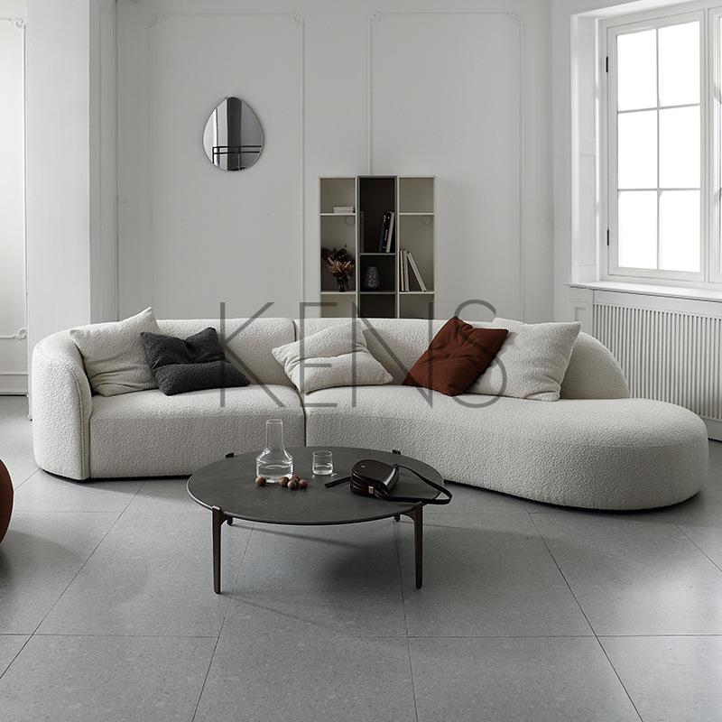 沙發 沙發椅 北歐現代簡約布藝沙發創意客廳極簡弧形異形轉角會所沙發小戶型布