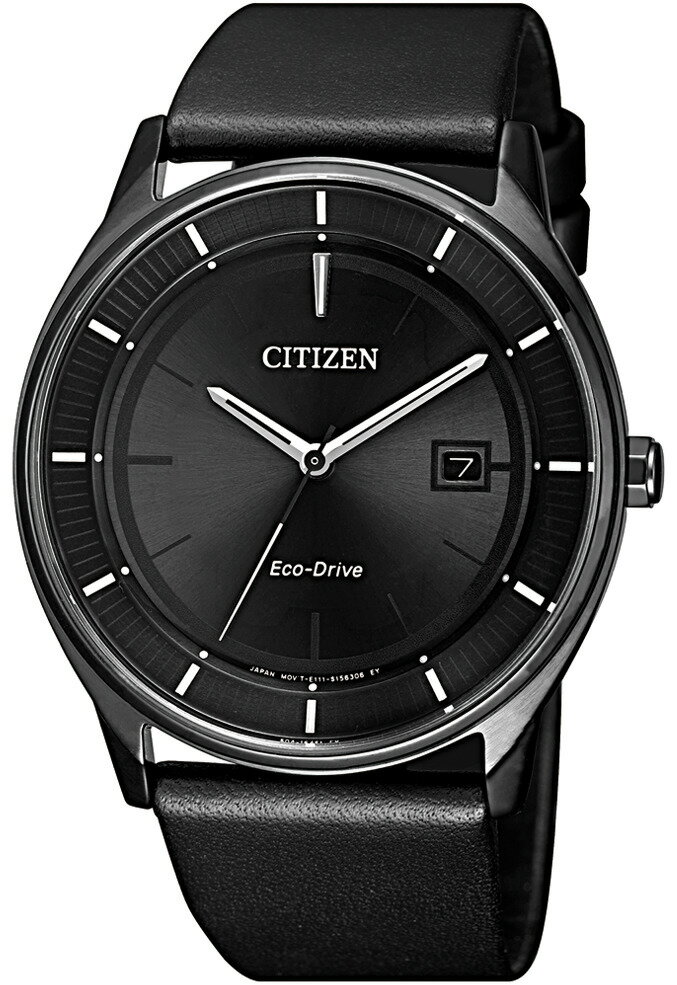 CITIZEN星辰 Eco-Drive光動能 簡約黑面皮帶光動能腕錶 BM7405-19E/40mm