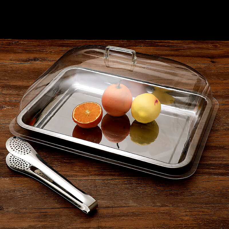 食物透明防塵罩 透明蓋子長方形熟食鹵菜防塵罩蛋糕保溫塑料蓋壓克力保鮮食品托盤『XY31003』