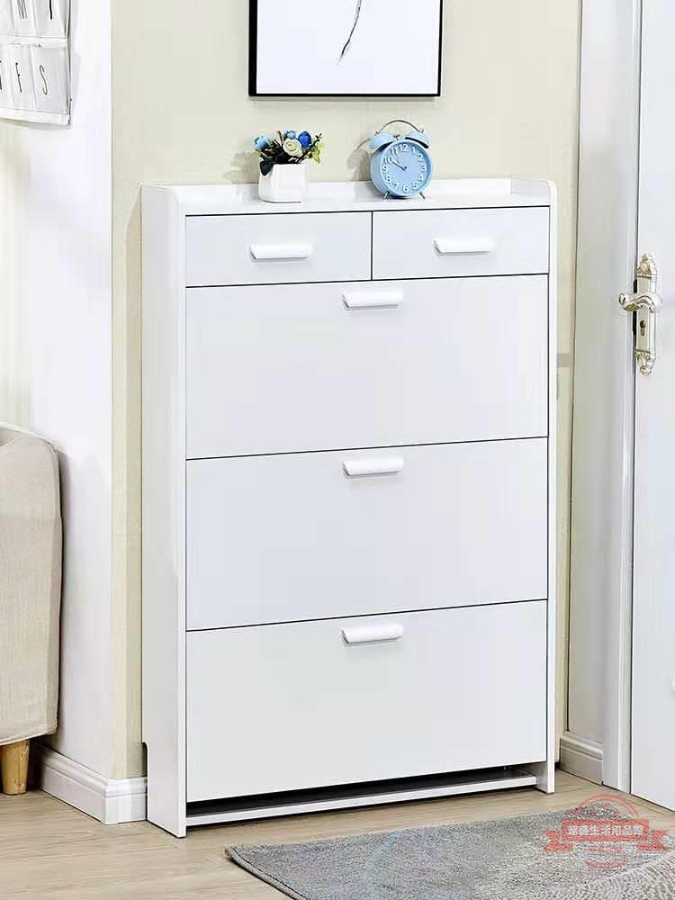 17cm超薄鞋柜家用門口白色簡約現代小戶型收納柜簡易翻斗式門廳柜