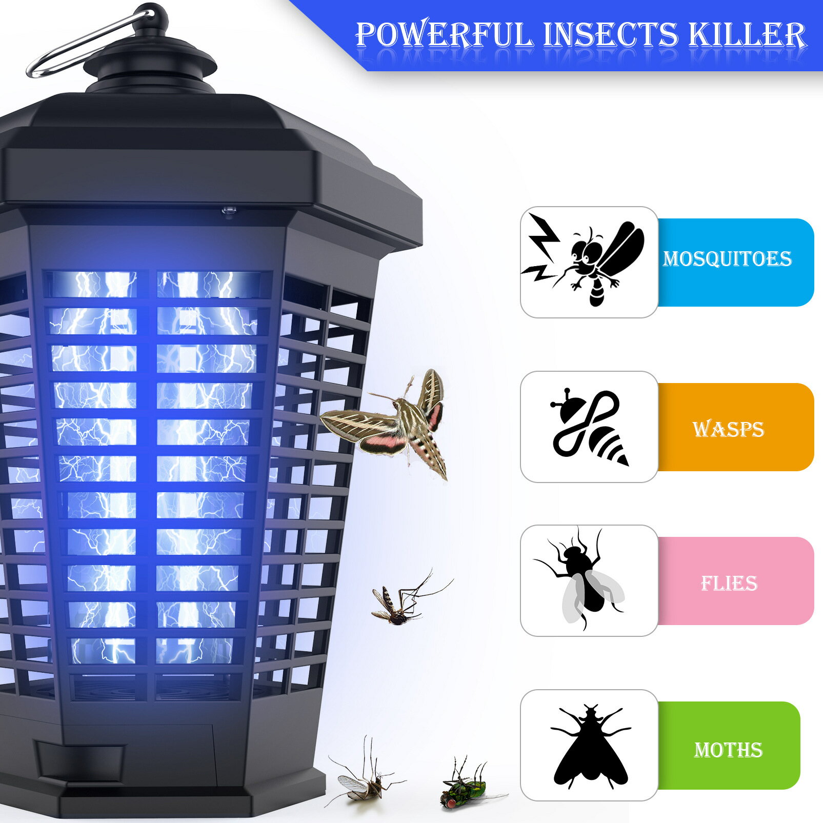 新品18w家用戶外滅蚊燈大面積電擊式光觸媒滅蚊燈電子滅蚊器