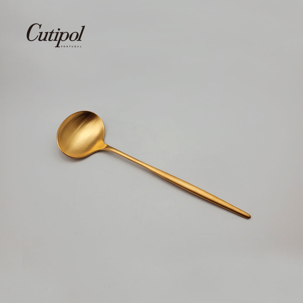 葡萄牙 Cutipol MOON系列22cm小湯勺/醬料勺 (霧金)