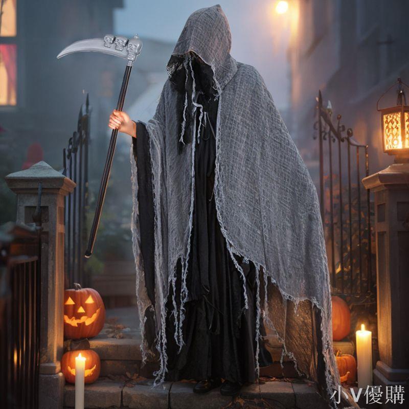 小V 萬聖節服裝成人恐怖斗篷披風紅色死神cosplay服飾裝扮穿搭鬼衣服