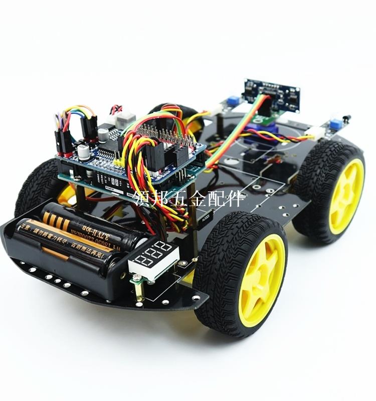 Arduino UNO智慧小車 R3四驅循跡避障小車程式設計創客機器人學習套件[領邦五金配件]