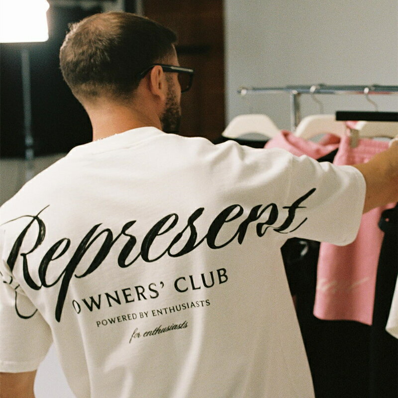 美式高街潮牌REPRESENT REP草寫語復古cleanfit寬鬆短袖T恤男夏