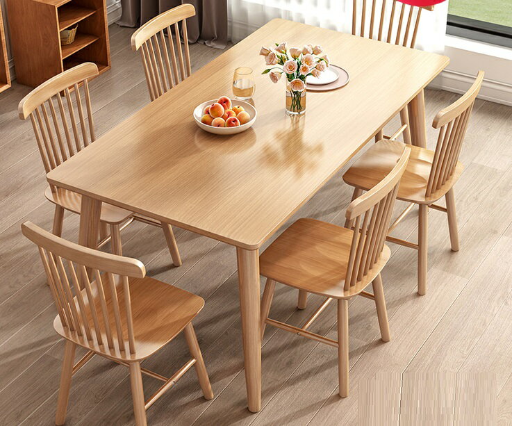 餐桌 實木餐桌家用小戶型北歐原木桌椅組合現代簡約餐館吃飯桌子長方形【奇趣生活百貨】