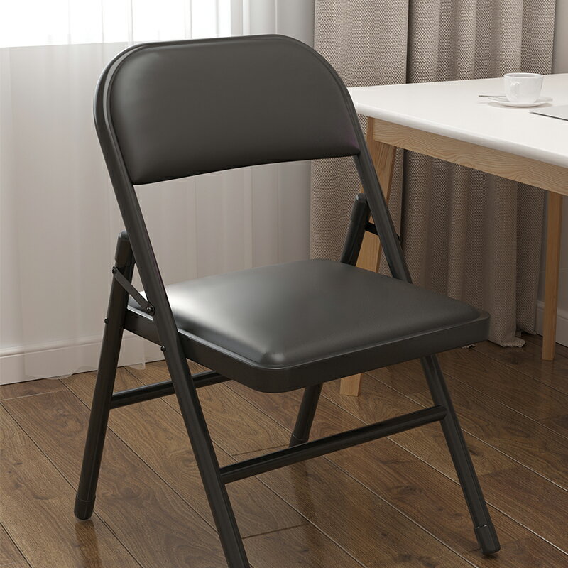 簡易凳子靠背椅家用折疊椅子便攜辦公椅會議椅電腦椅餐椅宿舍椅子置物桌 摺疊桌 居家用品