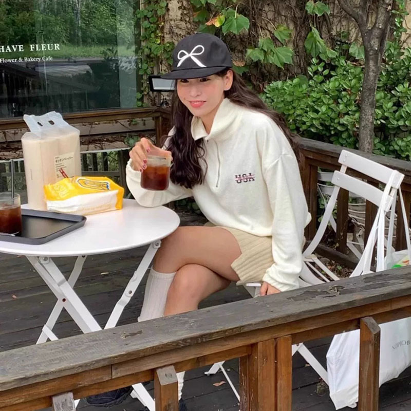 ANNAS 韓國黑色蝴蝶鴨舌帽 蝴蝶結帽子 蝴蝶結棒球帽 刺繡蝴蝶結帽 8