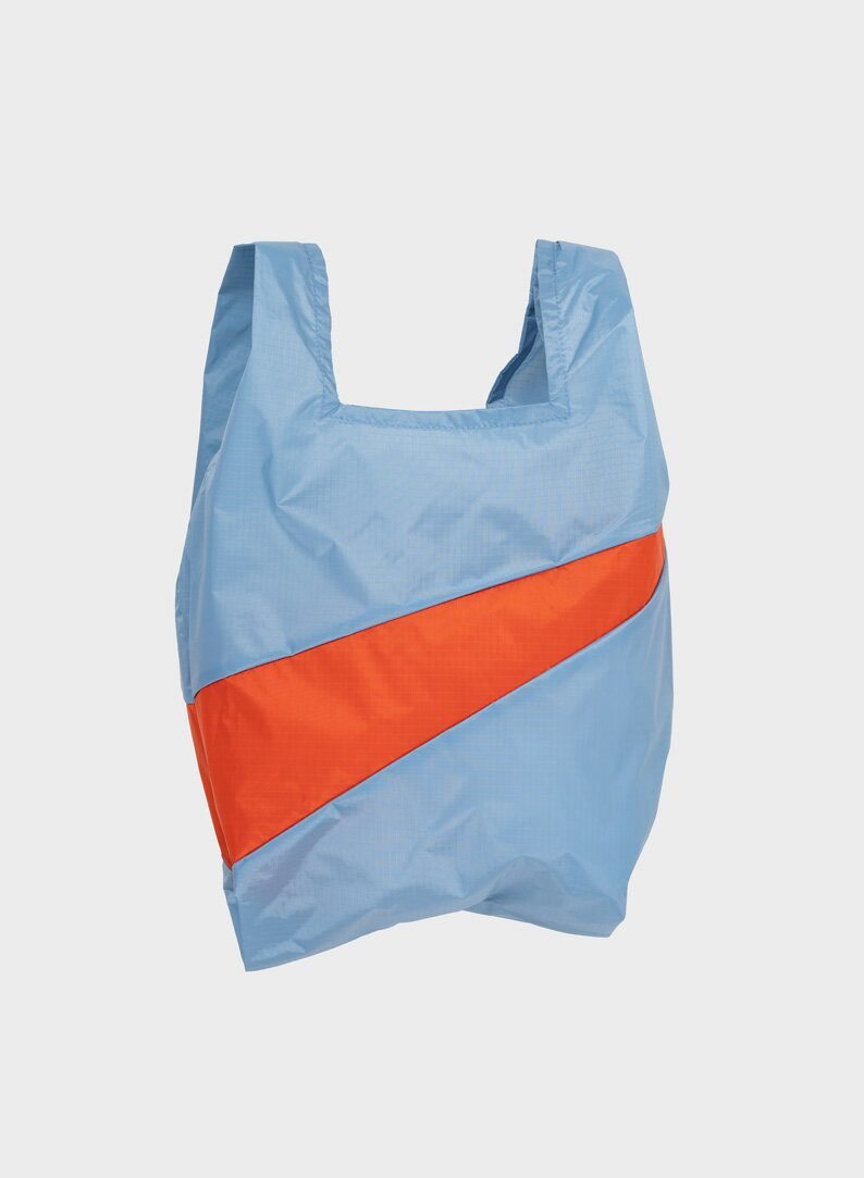 荷蘭 Susan Bijl 防潑水超輕量購物袋 #Ｍ (自由藍/緋紅)