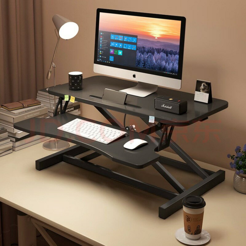 站立式筆記本電腦升降桌辦公臺式顯示器桌面折疊增高桌托架工作臺