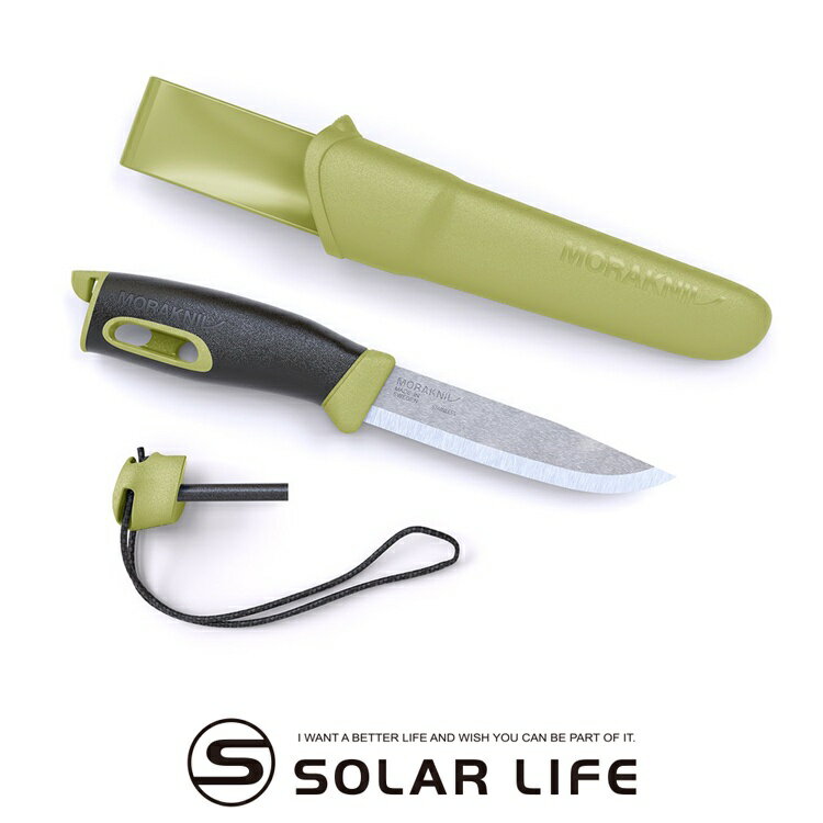 MORAKNIV 不鏽鋼直刀(附打火石) Companion Spark 戶外直刀 求生野營刀 多功能露營刀 登山直刀