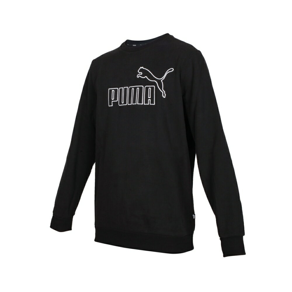 PUMA 男基本系列ESS+大刺繡圓領長袖T恤(歐規 刷毛 休閒 大學T 上衣 保暖「84988501」≡排汗專家≡