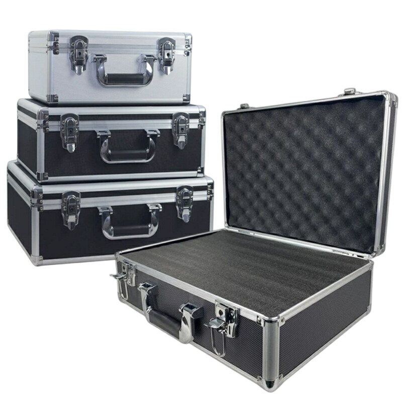 帶鎖鋁合金手提式工具箱 手提箱 鋁箱 五金 儀器 設備 器材 文件 收納箱 海綿 自定義 多功能 小行李箱 儲物箱 鑰匙