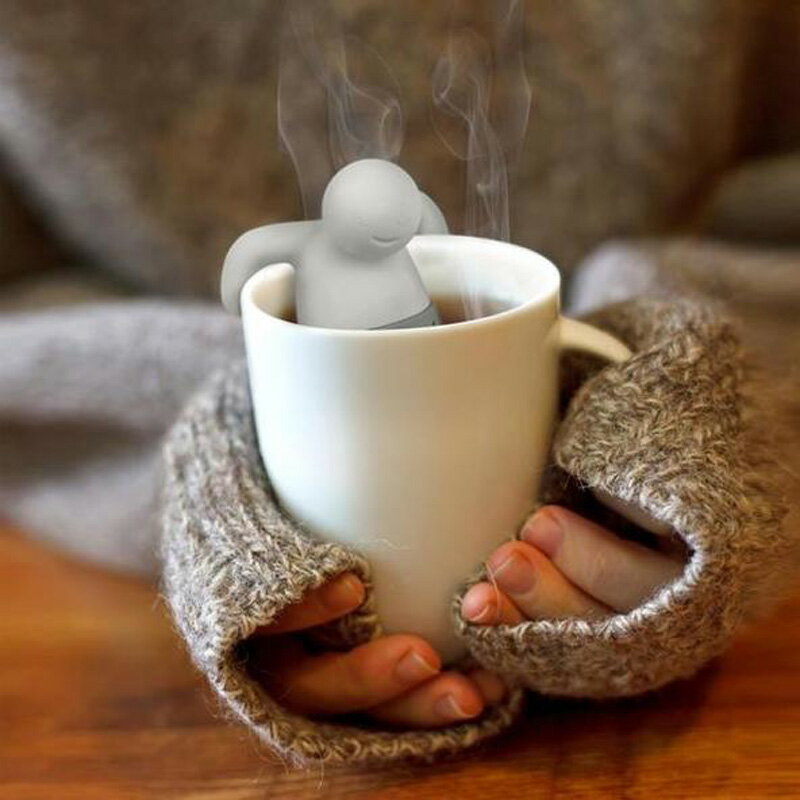 【優選百貨】矽膠泡澡小人泡茶器304不銹鋼懶人濾茶器紅茶包功夫茶具茶葉過濾