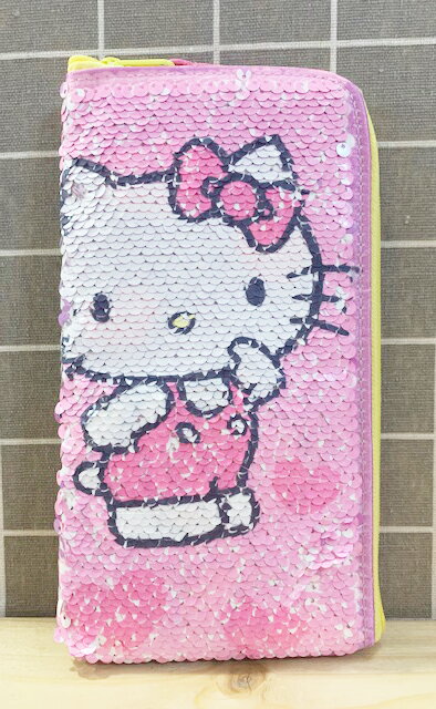 【震撼精品百貨】Hello Kitty 凱蒂貓 Hello Kitty日本SANRIO三麗鷗KITTY化妝包/筆袋-亮片*46874 震撼日式精品百貨