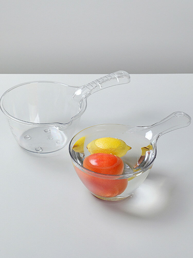 家用廚房水瓢勺加厚塑料水勺兒童洗頭洗澡舀水勺創意大號長柄水勺