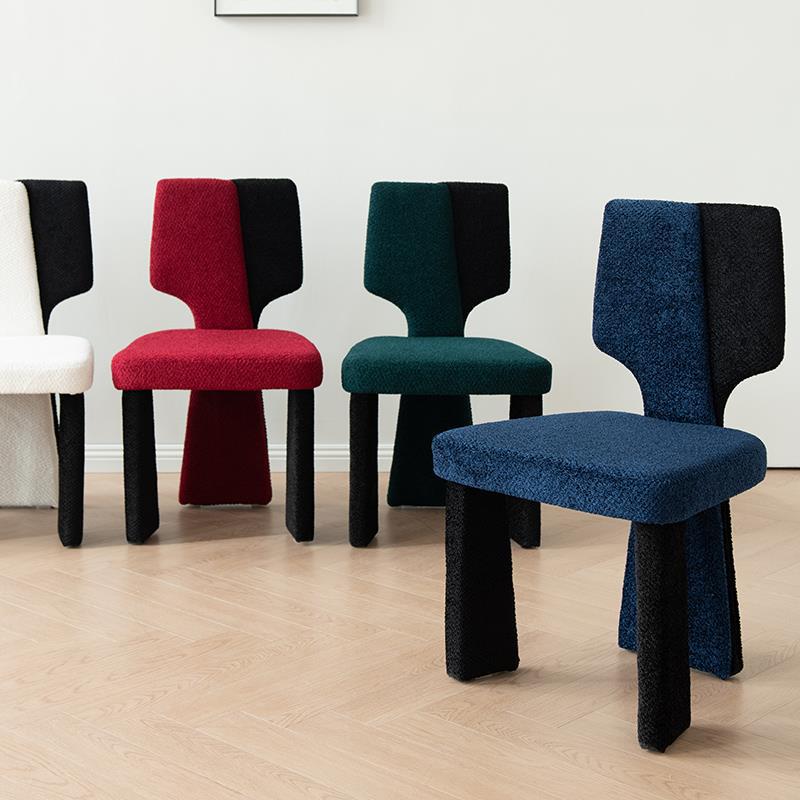 椅子 餐椅 電腦椅 家用簡約現代網紅化妝椅設計師款椅子北歐軟包布藝靠背餐椅