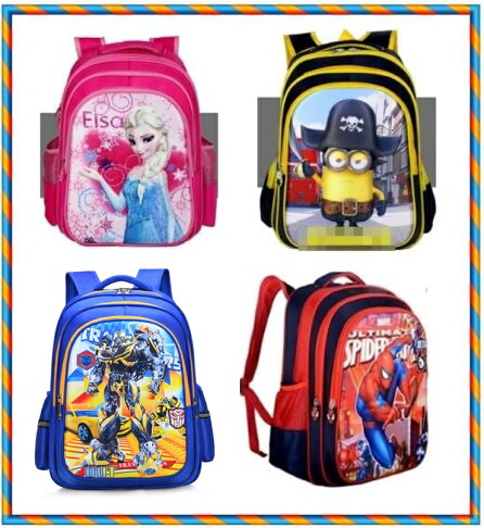 海盜版小小兵 國小書包 雙肩書包 蜘蛛人 大黃蜂 冰雪奇緣 兒童書包3D高品質護脊護背 國小2-6年級 0