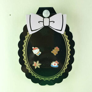 【震撼精品百貨】Hello Kitty 凱蒂貓 耳環-甜點雪花造型(4入) 震撼日式精品百貨
