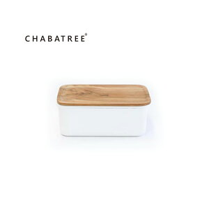 泰國Chabatree 2.18L琺瑯密封儲物盒/保鮮盒(白)-XL ＊琺瑯盒身可當料理烤盤＊