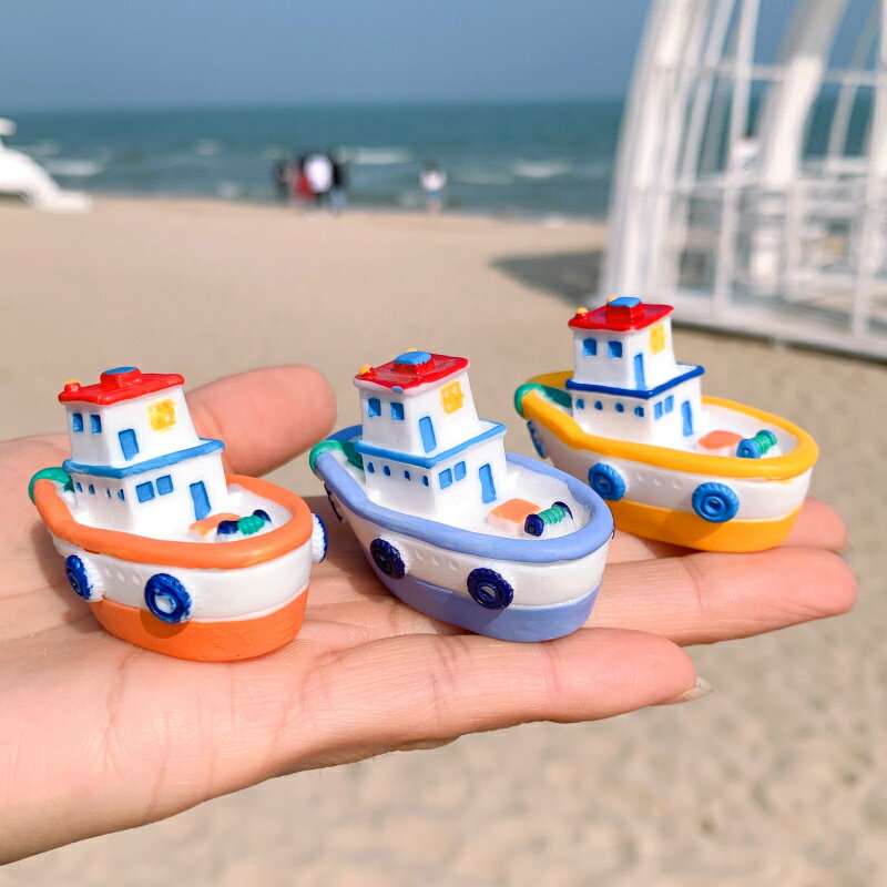 海盜船沉船魚缸水族造景裝飾品地中海風格海洋景觀躲避屋樹脂擺件 5