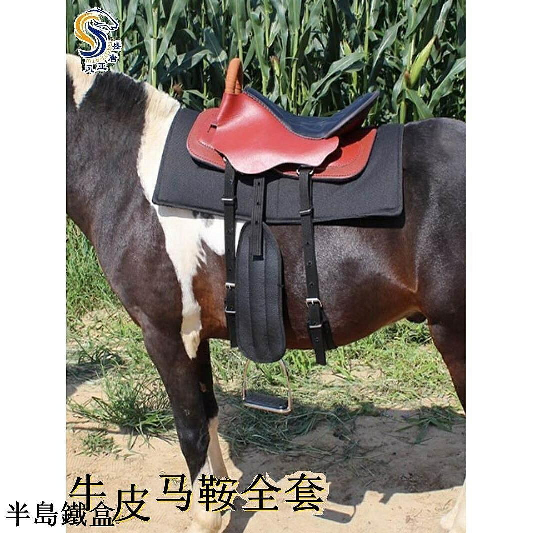 馬鞍新款馬背馬鞍全套馬具牛皮大馬遊客鞍小馬騎士馬術用品