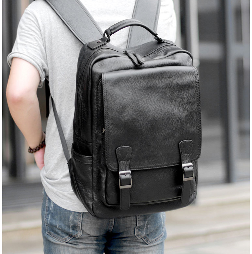 FINDSENSE X 男士新款雙肩背包簡約休閑大容量學生書包電腦包