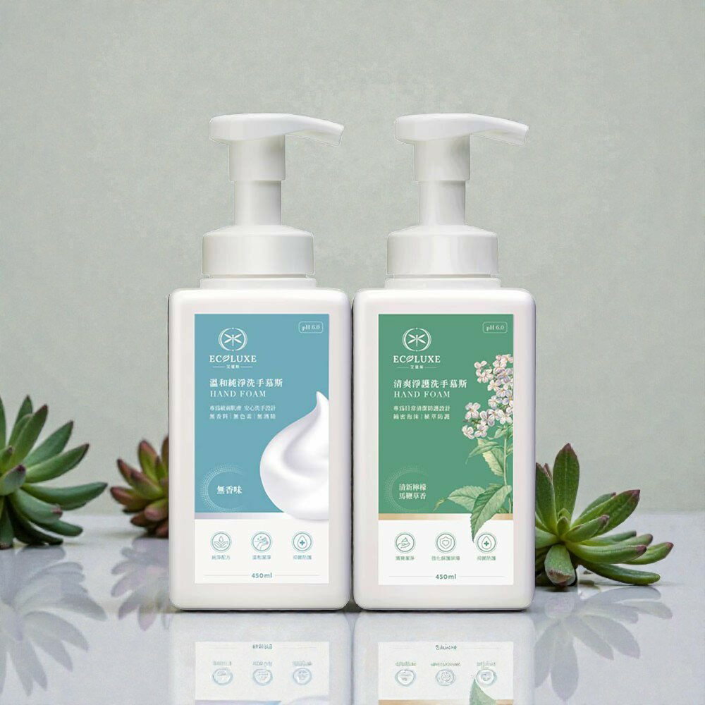 ECOLUXE 艾蔻斯 洗手慕斯450ml/瓶【居家生活便利購】