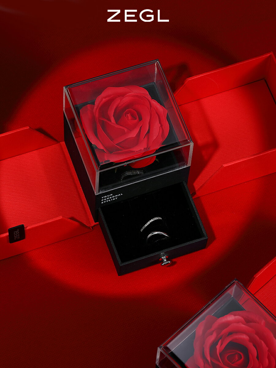 ZEGL設計師925純銀情侶戒指一對小眾設計感對戒情人節禮物送女友