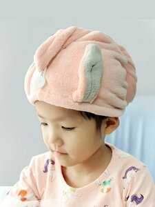 兒童干發帽女童速干可愛韓國兔耳朵寶寶包頭巾超強吸水浴帽2套裝