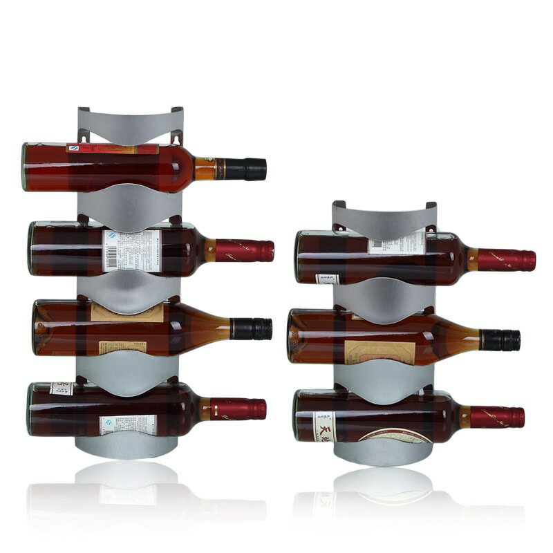 歐式創意不銹鋼酒架壁掛式葡萄酒瓶架掛墻紅酒架擺件簡約酒瓶架子