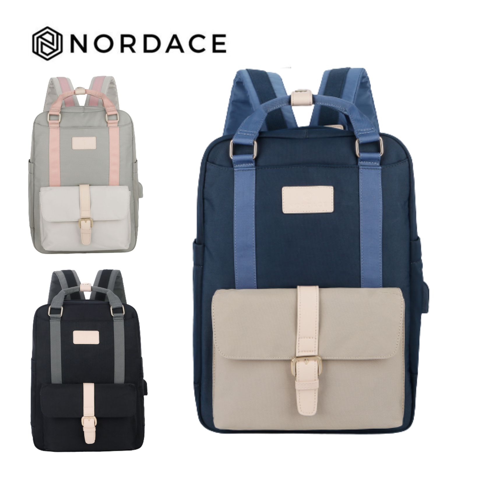 Nordace Eclat – 後背包 智能usb充電雙肩包 電腦包 旅行包 大容量 三色可選-藍色