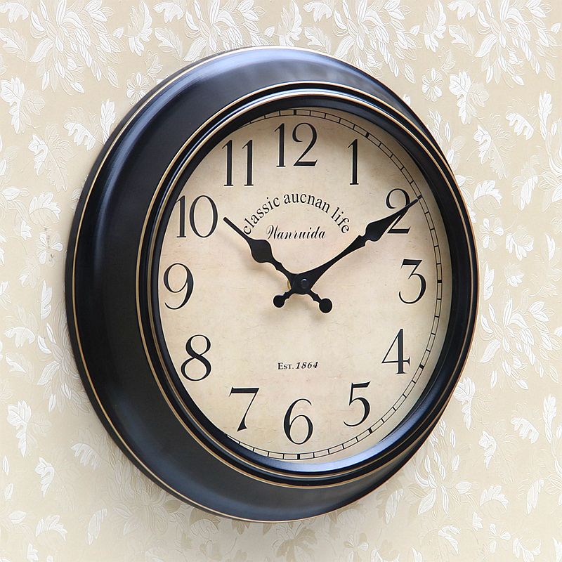 歐式掛鐘 歐式家用客廳掛鐘靜音美式2023款創意復古石英鐘個性簡約網紅時鐘
