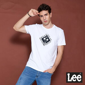 Lee 短袖T恤 棕梠樹印花 男 白標準版