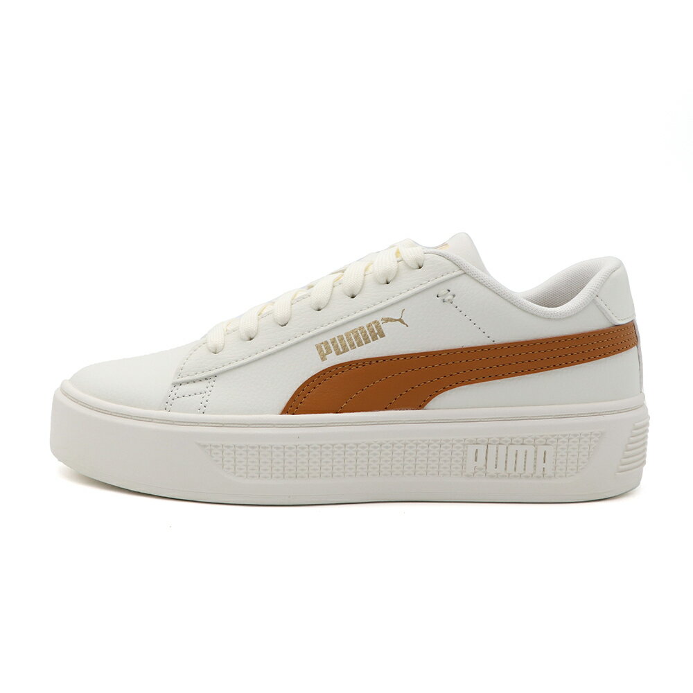 【全館滿額折】 Puma Smash Platform V3 米白橘 厚底 皮革 休閒鞋 女款 J2636【新竹皇家39075812】