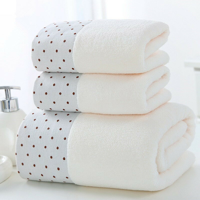 加厚浴巾毛巾3件 Cotton Bath Towels Soft Absorbent Face Towel