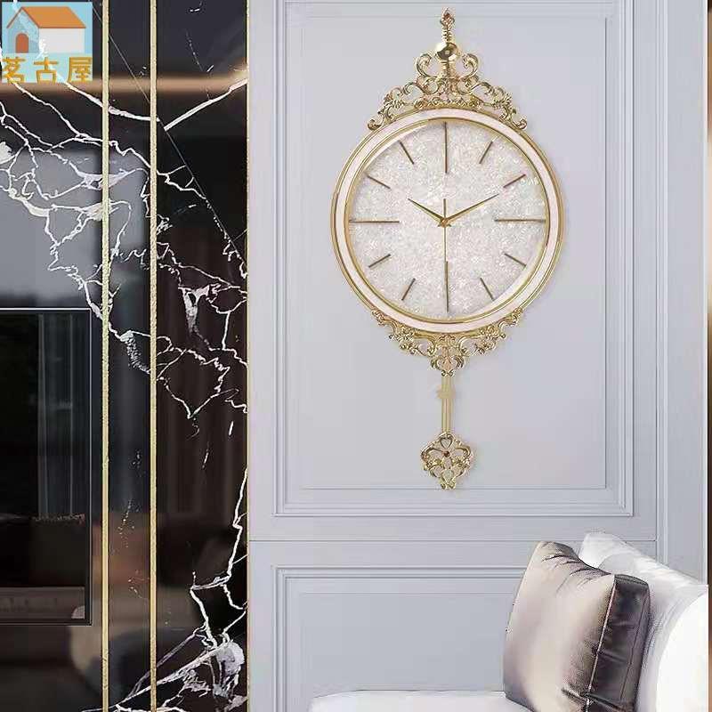 美式奢侈擺鐘 客廳玄關裝飾掛鐘 家居生活靜音時鐘