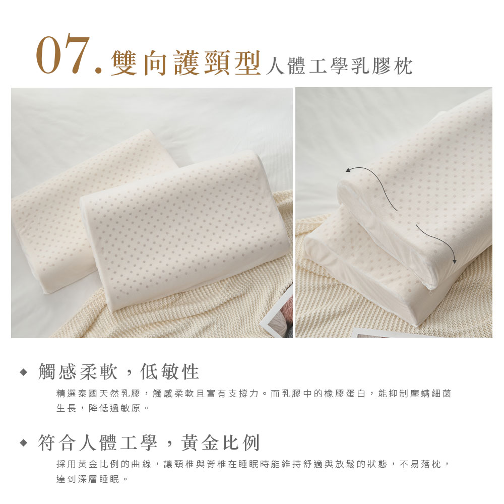 【DUYAN 竹漾】人體工學乳膠枕- 多款任選 | 蝶型 | 蜂巢型 | 按摩型｜頭頸舒壓型 8